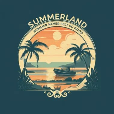 Постер с надписью Summerland, пример текста на изображении